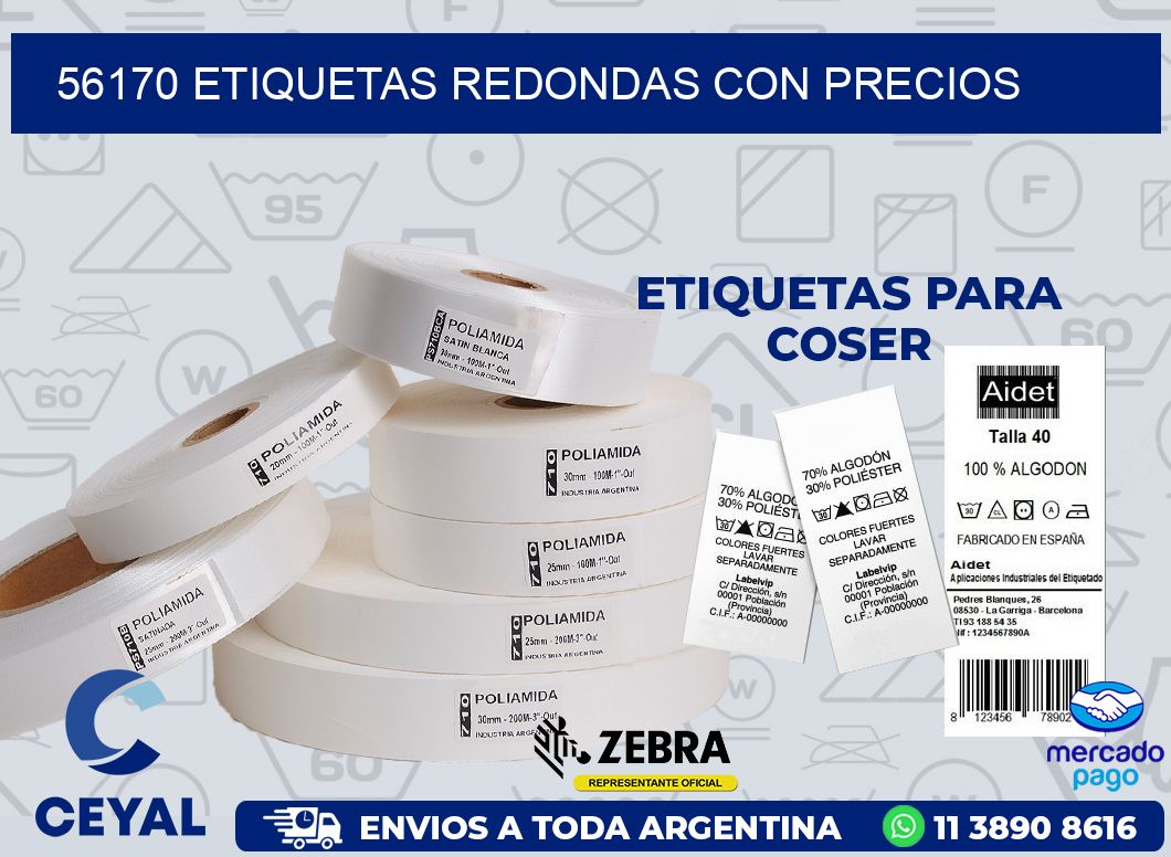 56170 ETIQUETAS REDONDAS CON PRECIOS