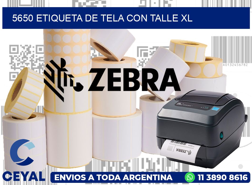 5650 ETIQUETA DE TELA CON TALLE XL