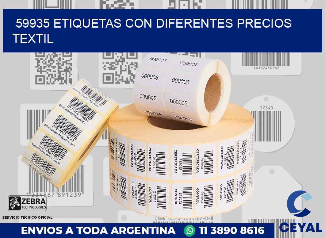 59935 ETIQUETAS CON DIFERENTES PRECIOS TEXTIL