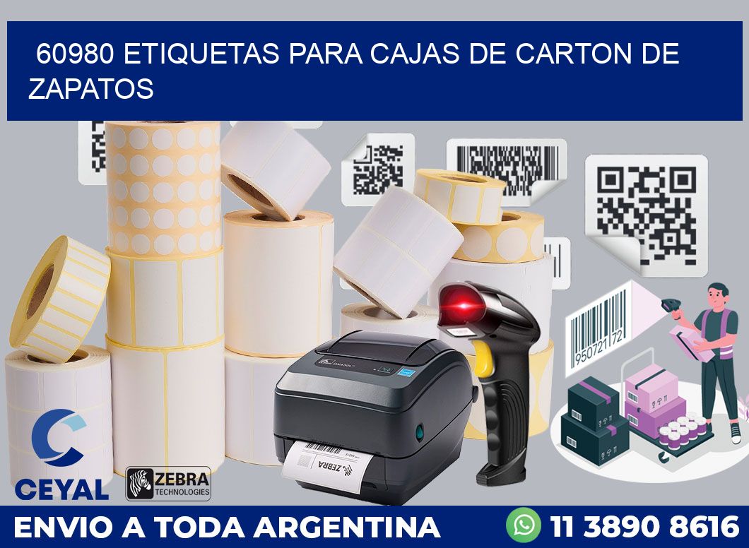 60980 ETIQUETAS PARA CAJAS DE CARTON DE ZAPATOS
