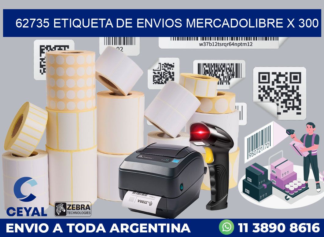 62735 etiqueta de envios mercadolibre x 300