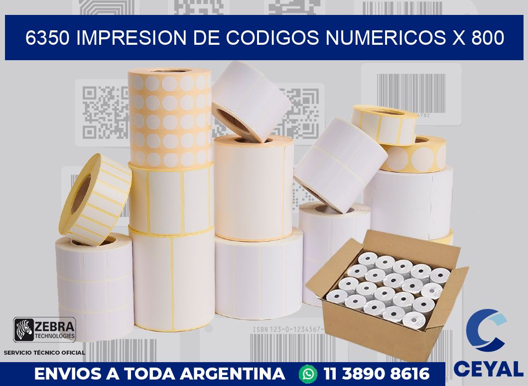 6350 impresion de codigos numericos x 800
