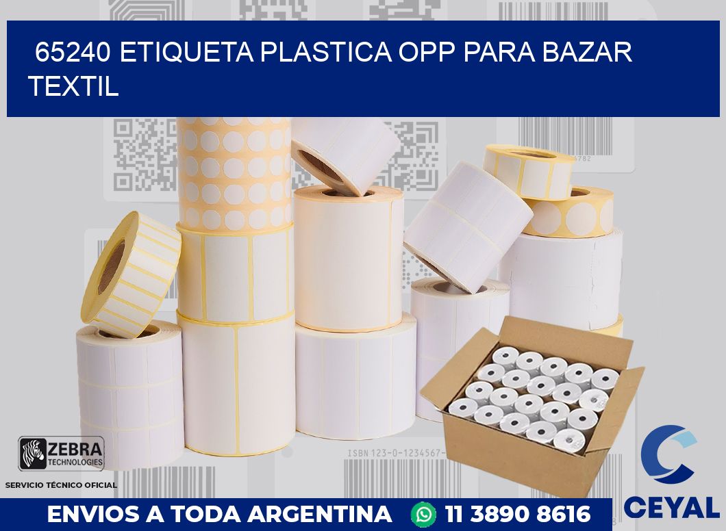 65240 ETIQUETA PLASTICA OPP PARA BAZAR TEXTIL