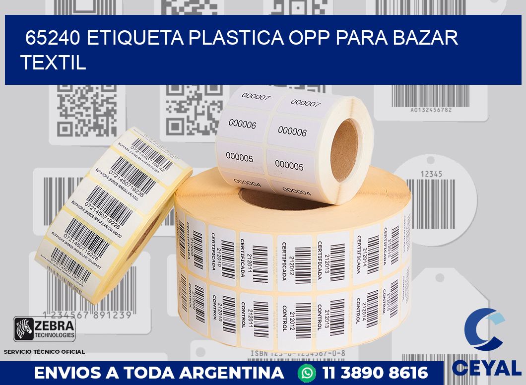 65240 ETIQUETA PLASTICA OPP PARA BAZAR TEXTIL