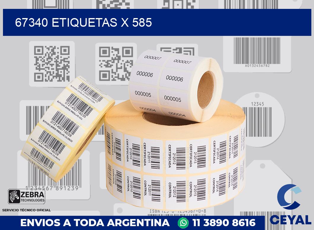 67340 Etiquetas x 585