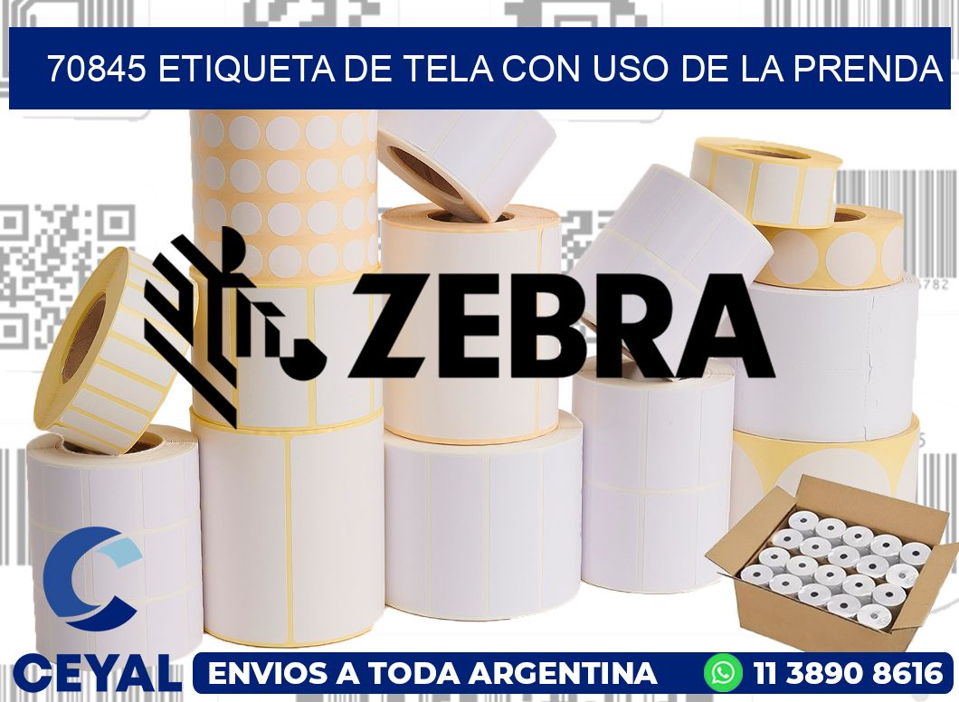 70845 ETIQUETA DE TELA CON USO DE LA PRENDA