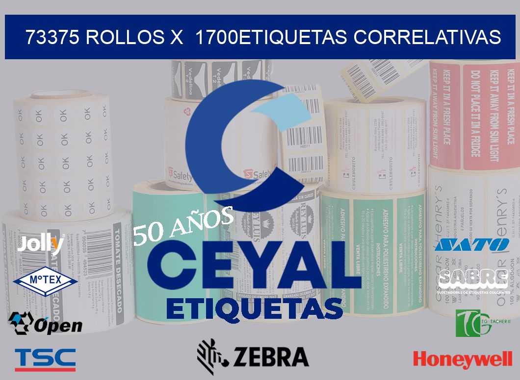 73375 Rollos x  1700etiquetas correlativas