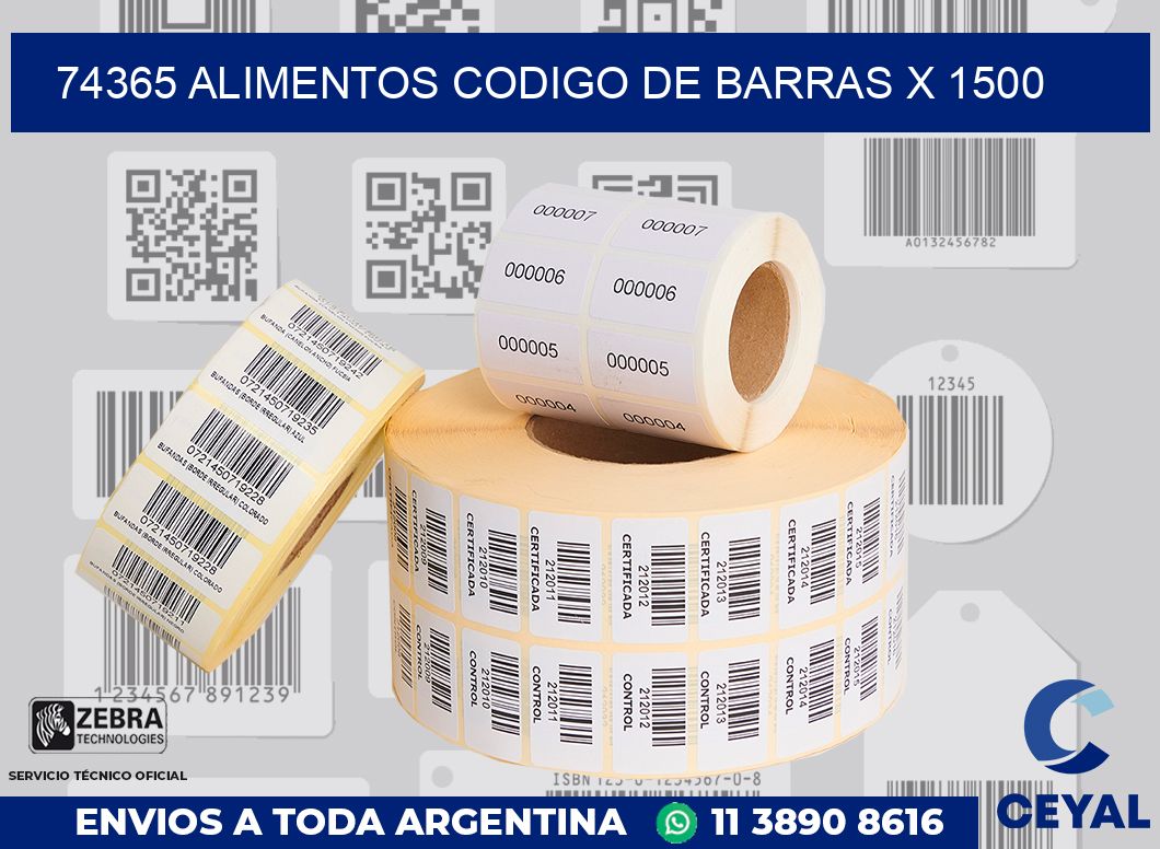 74365 alimentos codigo de barras x 1500