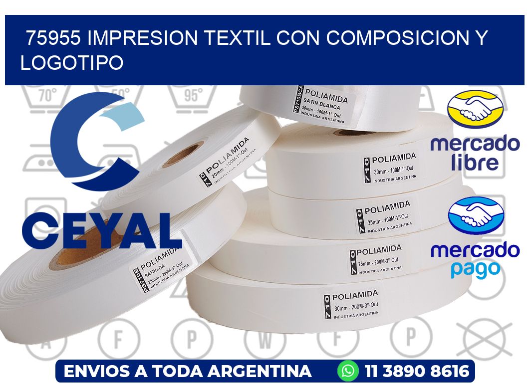 75955 IMPRESION TEXTIL CON COMPOSICION Y LOGOTIPO
