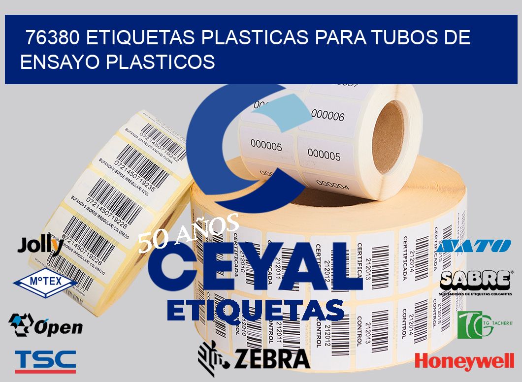76380 ETIQUETAS PLASTICAS PARA TUBOS DE ENSAYO PLASTICOS