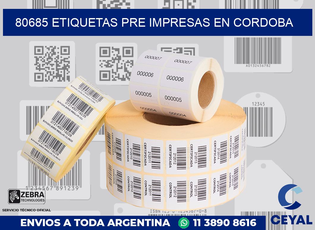 80685 ETIQUETAS PRE IMPRESAS EN CORDOBA
