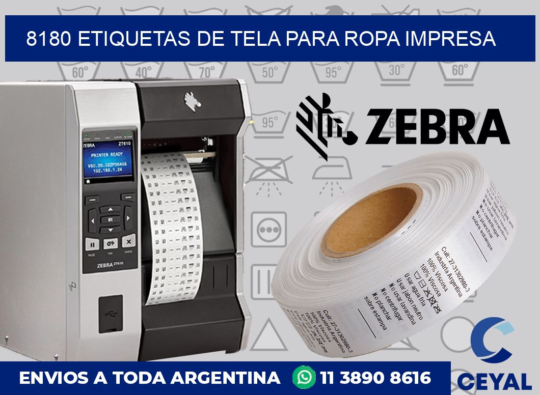 8180 ETIQUETAS DE TELA PARA ROPA IMPRESA
