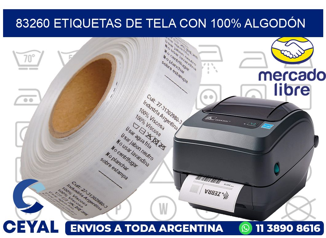 83260 ETIQUETAS DE TELA CON 100% ALGODÓN