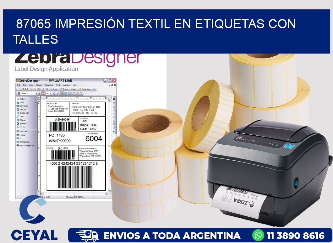 87065 IMPRESIÓN TEXTIL EN ETIQUETAS CON TALLES