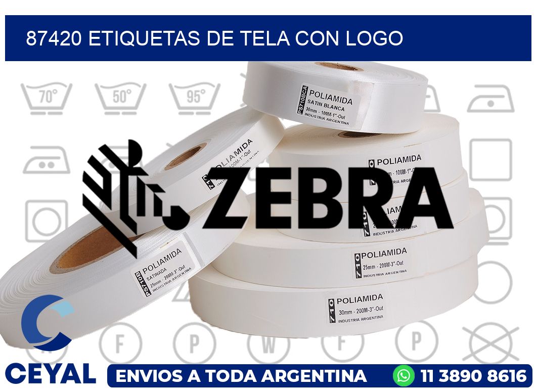 87420 ETIQUETAS DE TELA CON LOGO