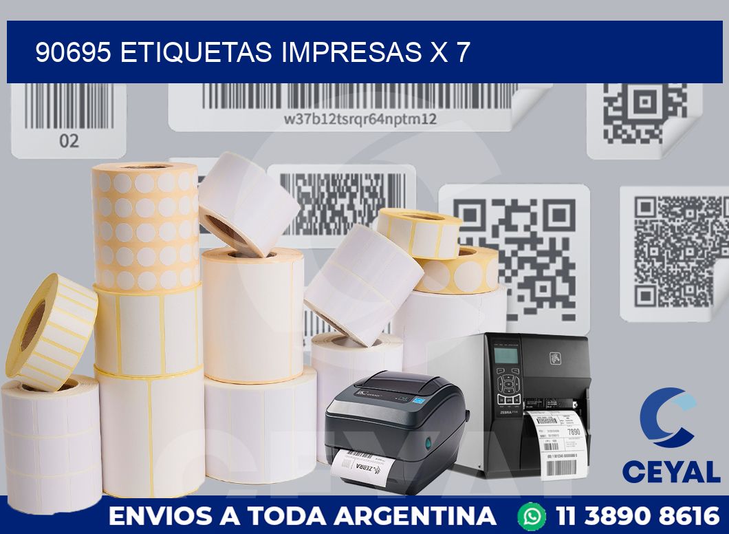 90695 Etiquetas impresas x 7