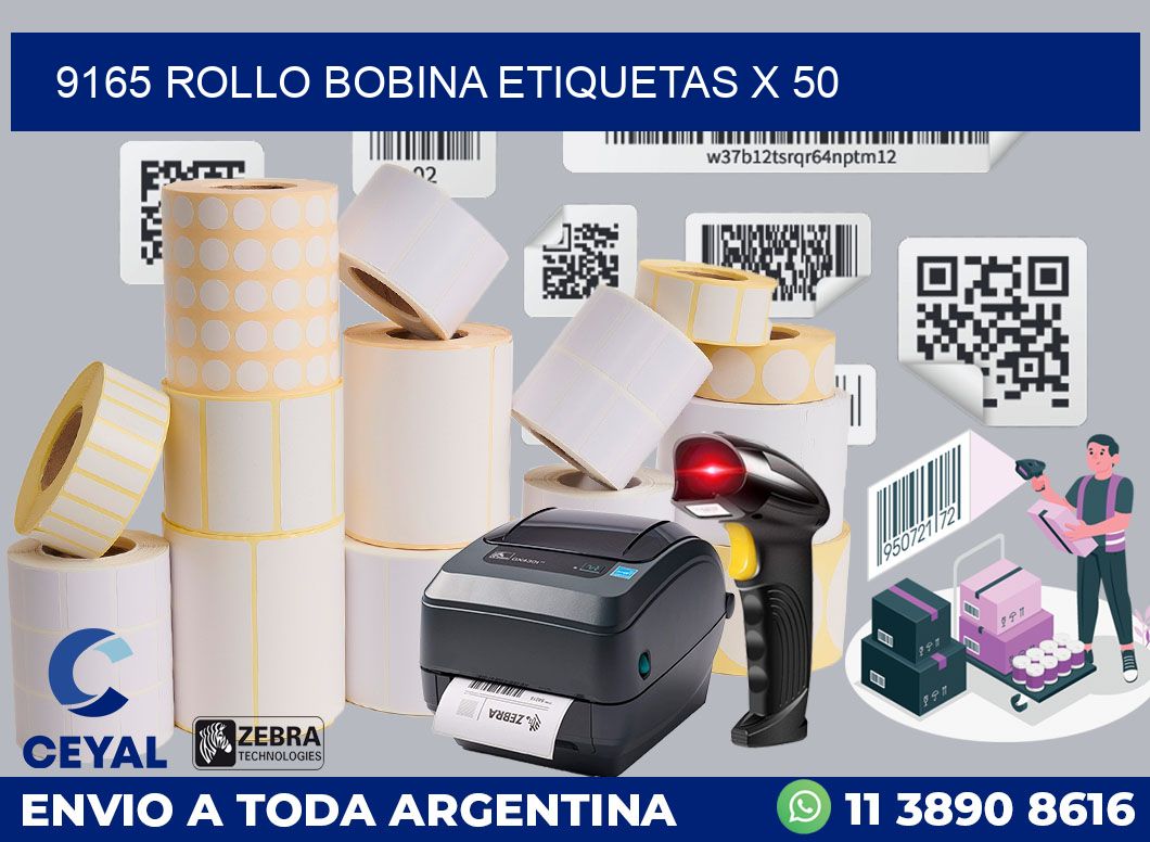 9165 Rollo bobina etiquetas x 50