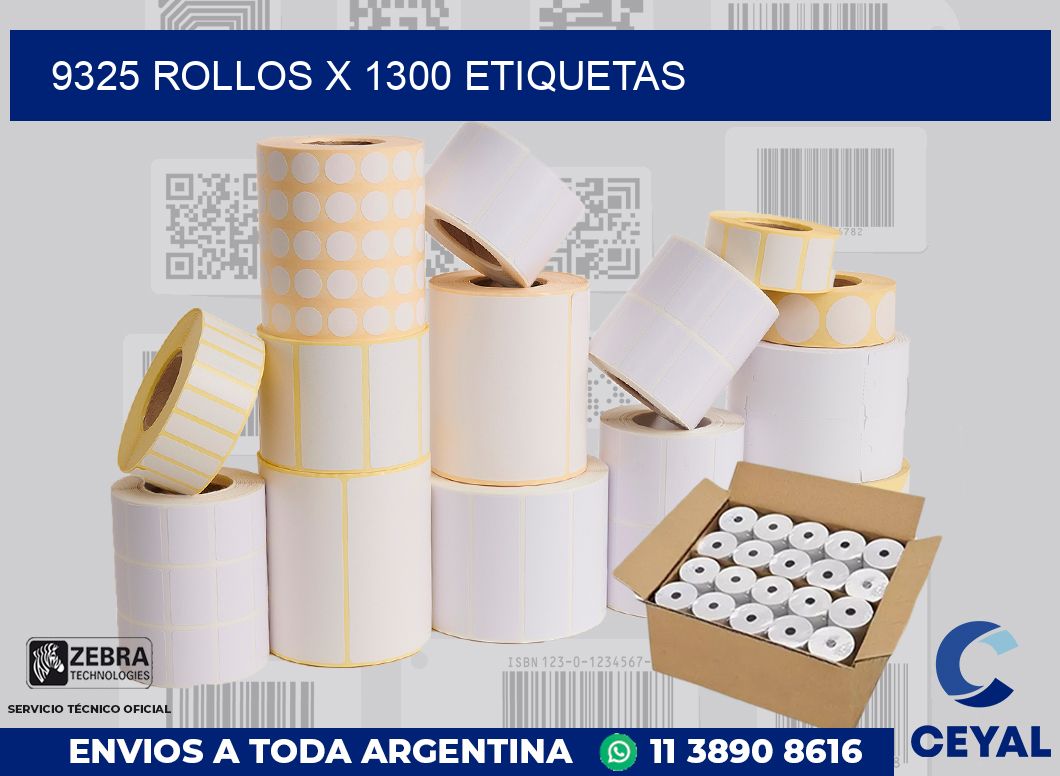 9325 Rollos x 1300 etiquetas