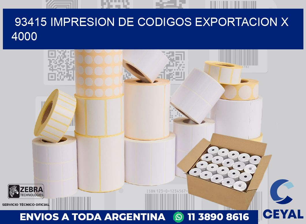 93415 impresion de codigos exportacion x 4000