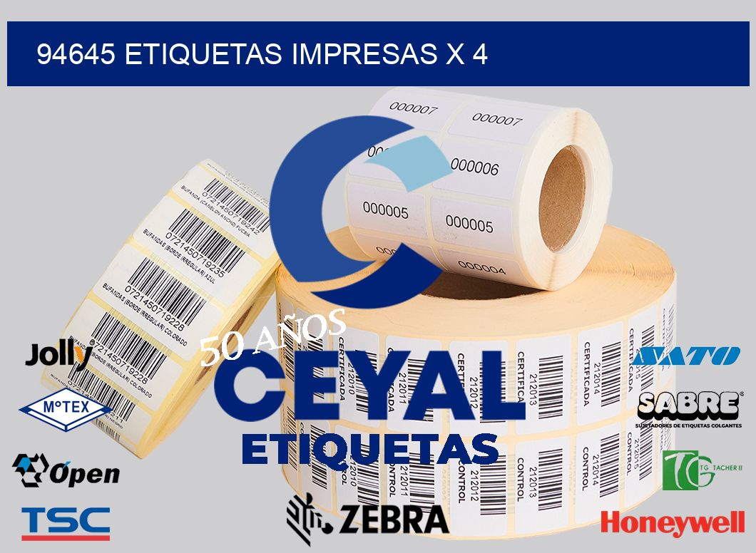 94645 Etiquetas impresas x 4
