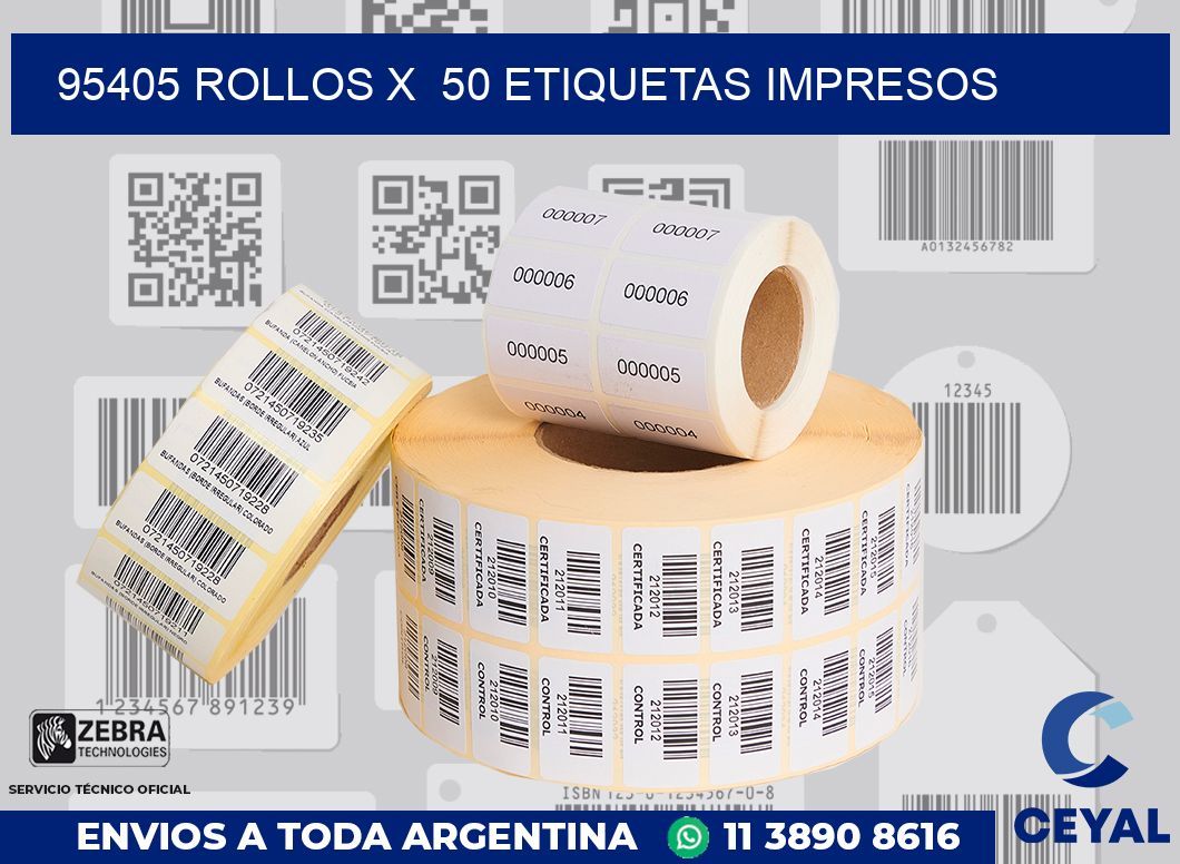 95405 Rollos x 50 etiquetas impresos