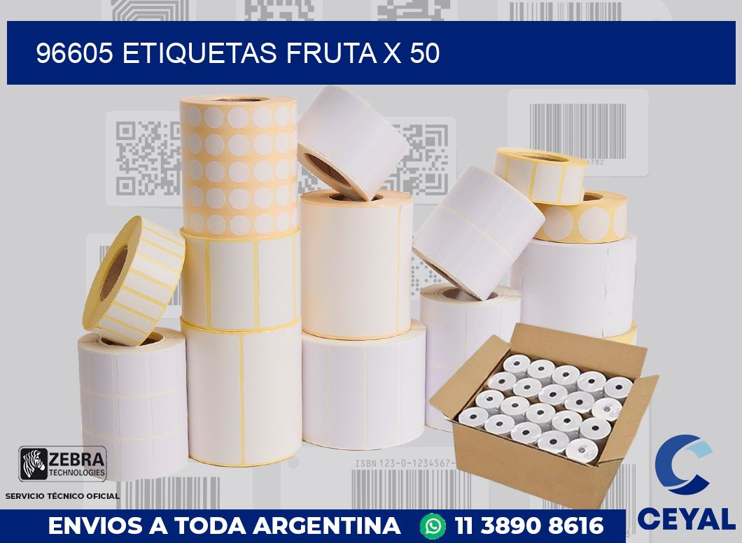 96605 etiquetas fruta x 50