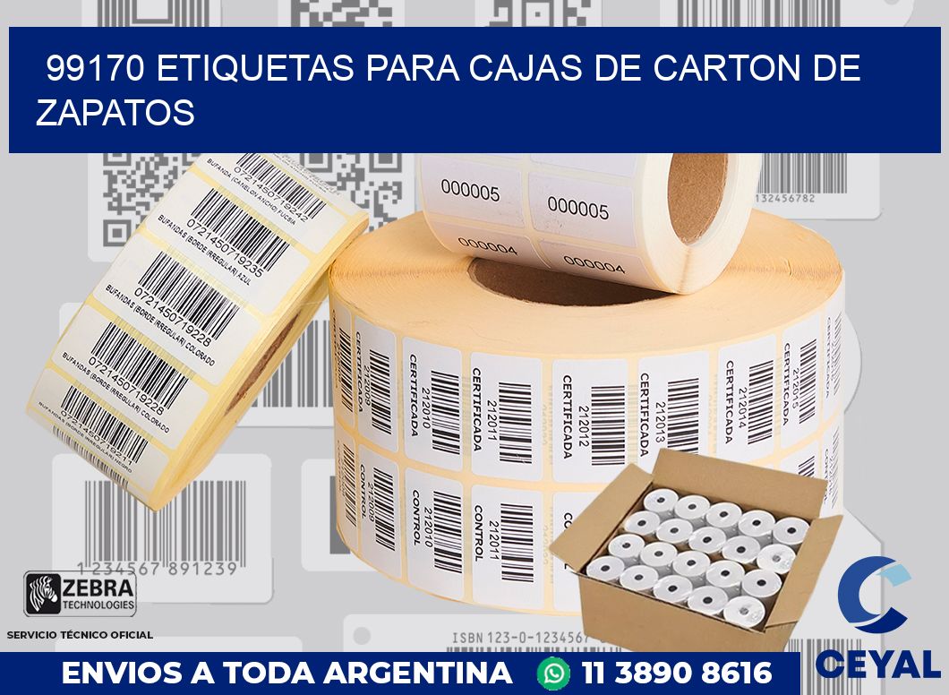99170 ETIQUETAS PARA CAJAS DE CARTON DE ZAPATOS