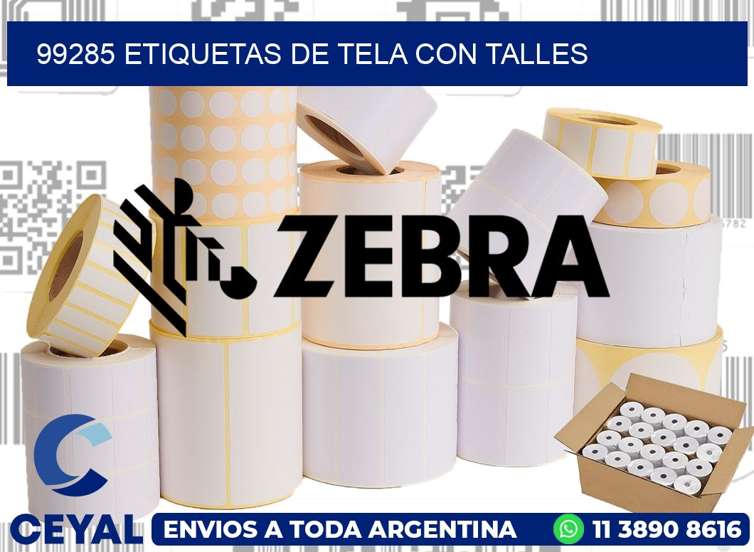 99285 ETIQUETAS DE TELA CON TALLES