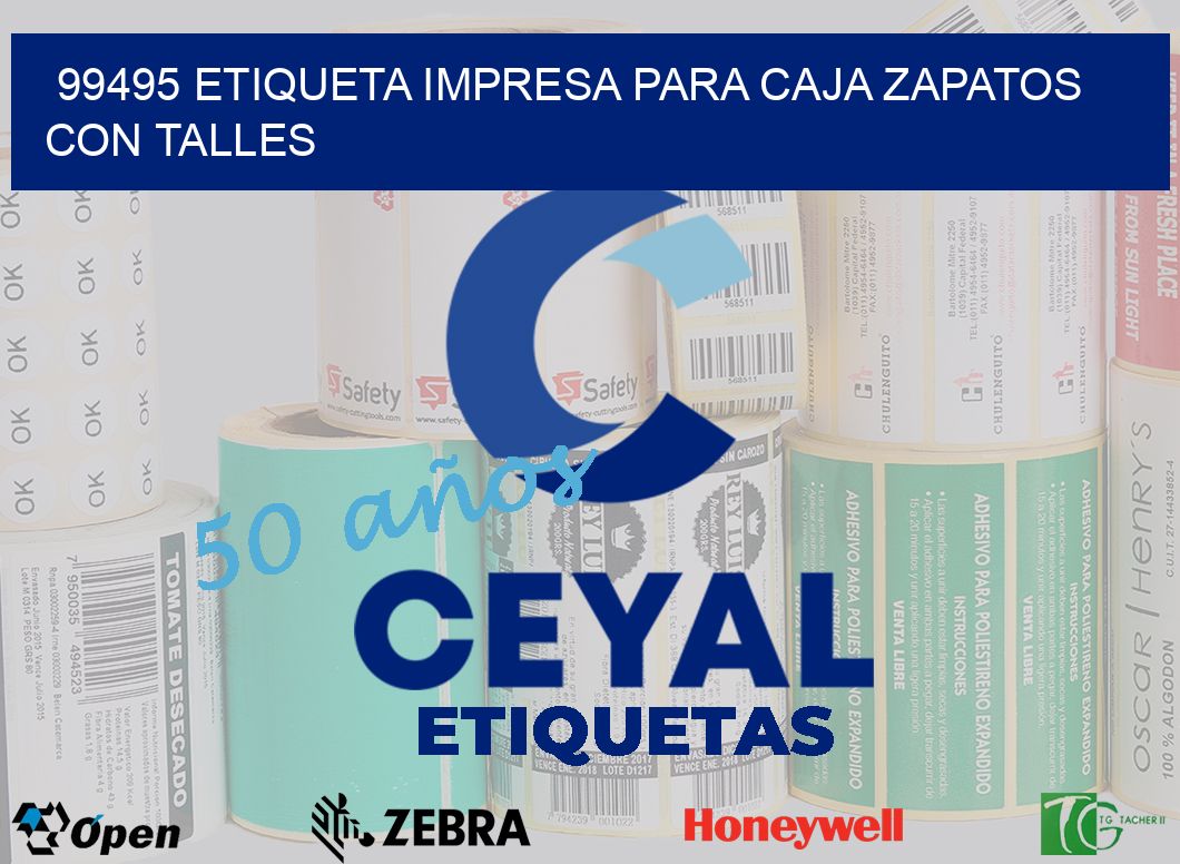 99495 ETIQUETA IMPRESA PARA CAJA ZAPATOS CON TALLES