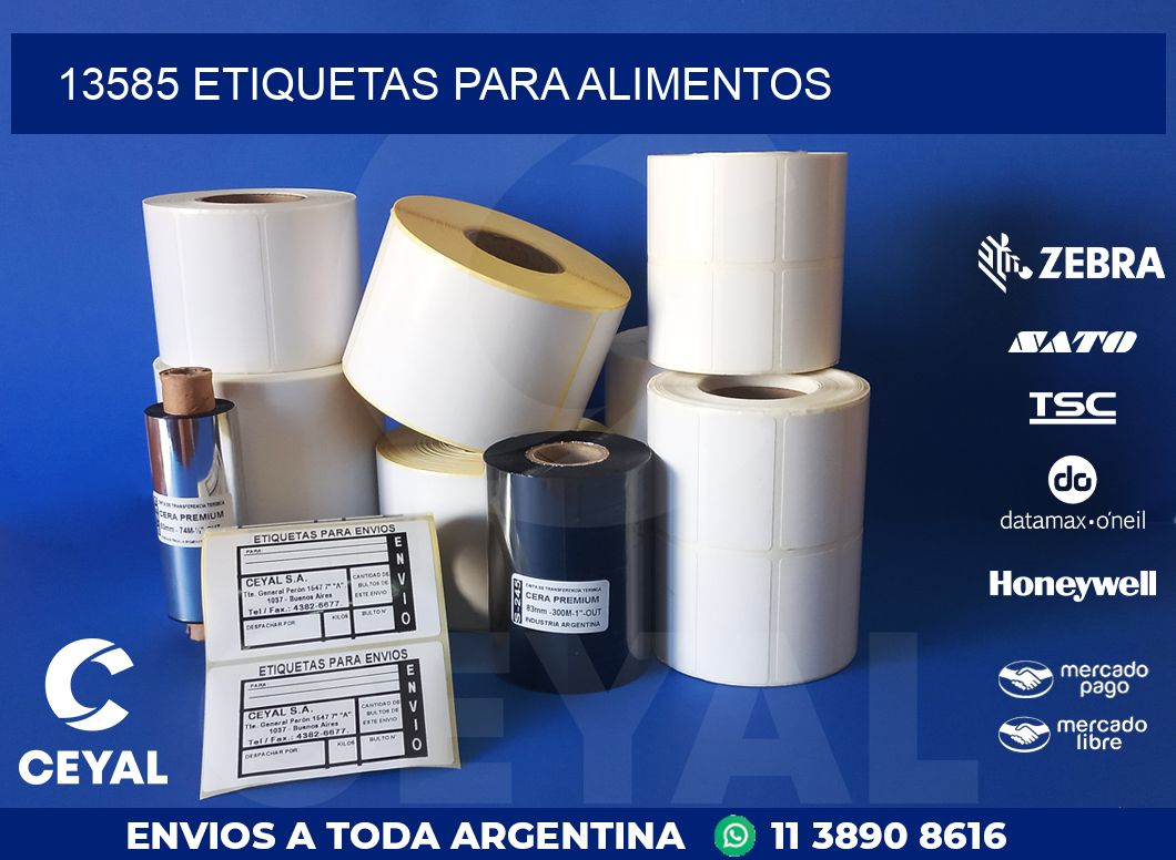 13585 ETIQUETAS PARA ALIMENTOS
