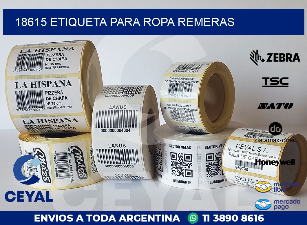 18615 ETIQUETA PARA ROPA REMERAS