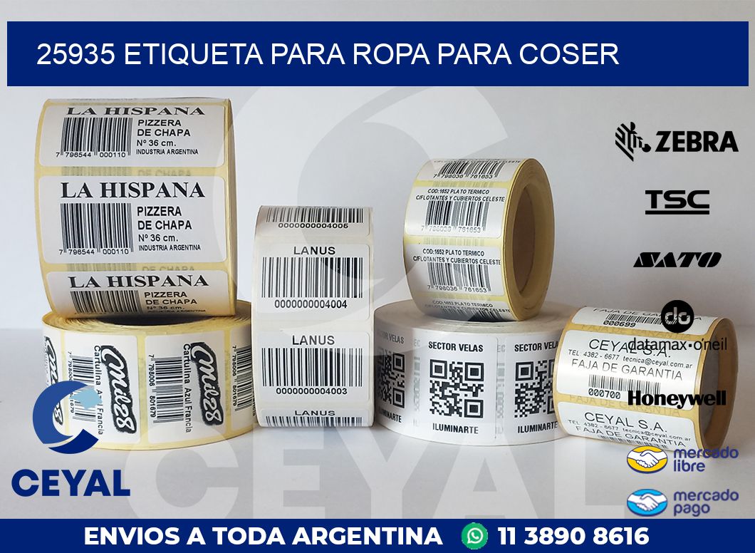 25935 ETIQUETA PARA ROPA PARA COSER
