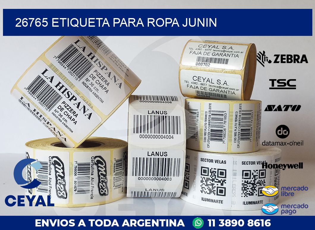26765 ETIQUETA PARA ROPA JUNIN
