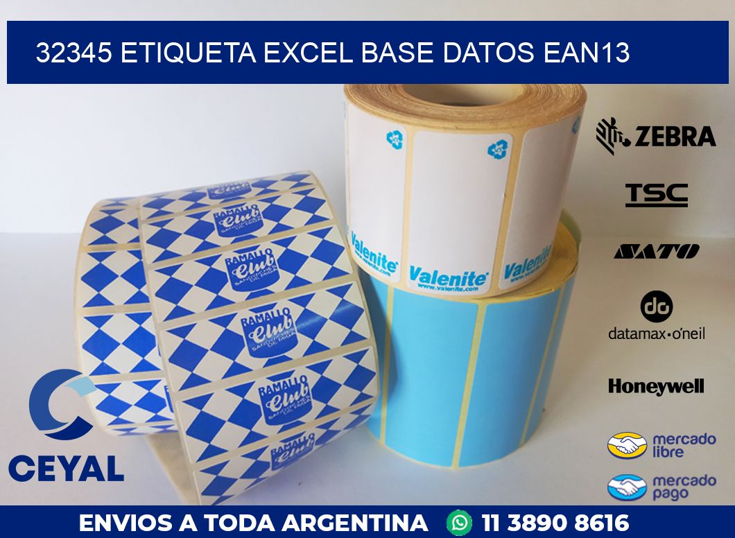 32345 etiqueta excel base datos ean13