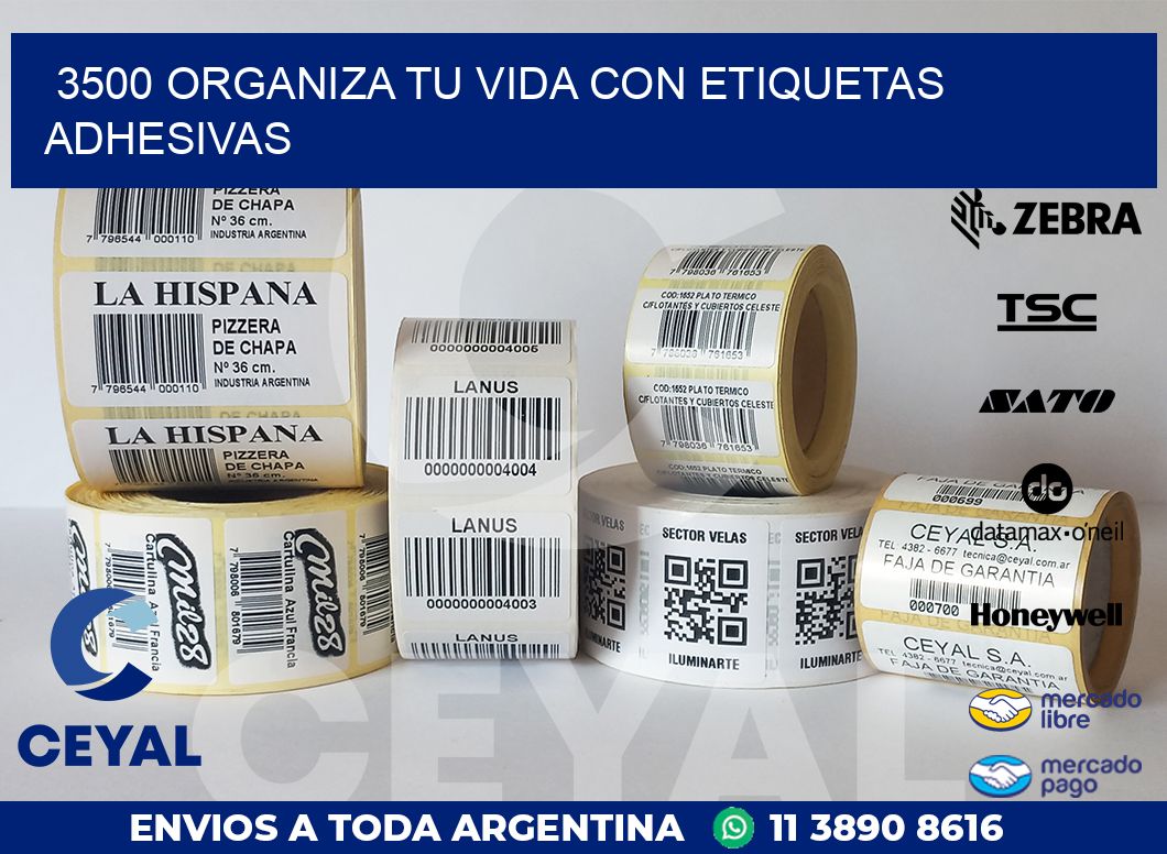 3500 ORGANIZA TU VIDA CON ETIQUETAS ADHESIVAS