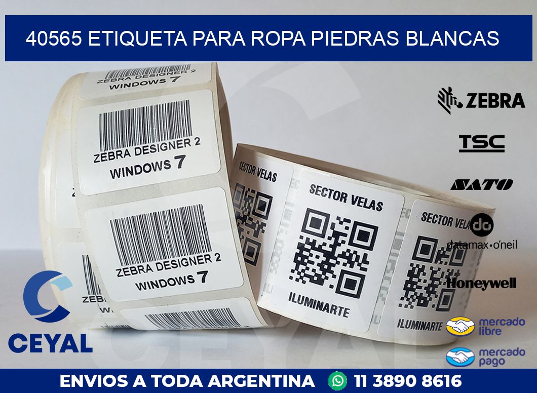 40565 ETIQUETA PARA ROPA PIEDRAS BLANCAS