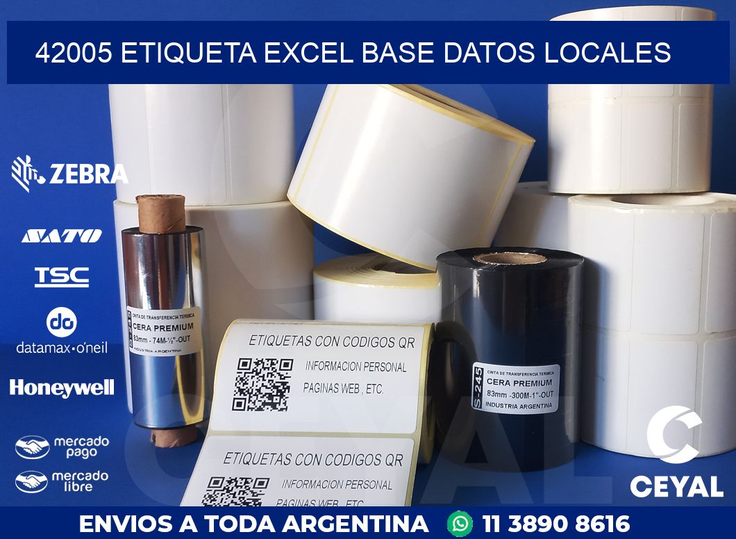 42005 etiqueta excel base datos locales