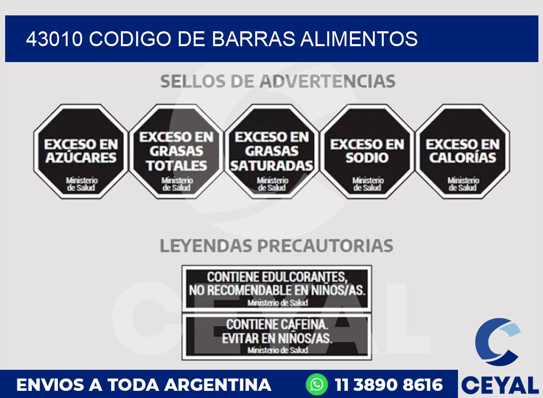 43010 CODIGO DE BARRAS ALIMENTOS