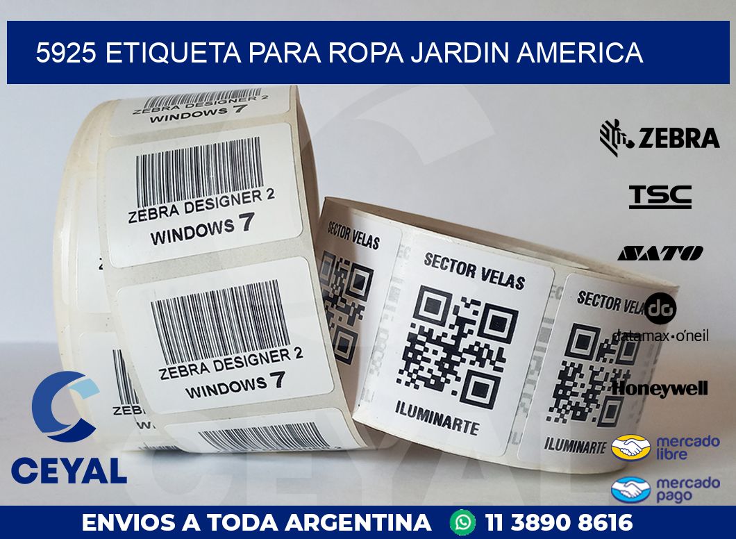 5925 ETIQUETA PARA ROPA JARDIN AMERICA