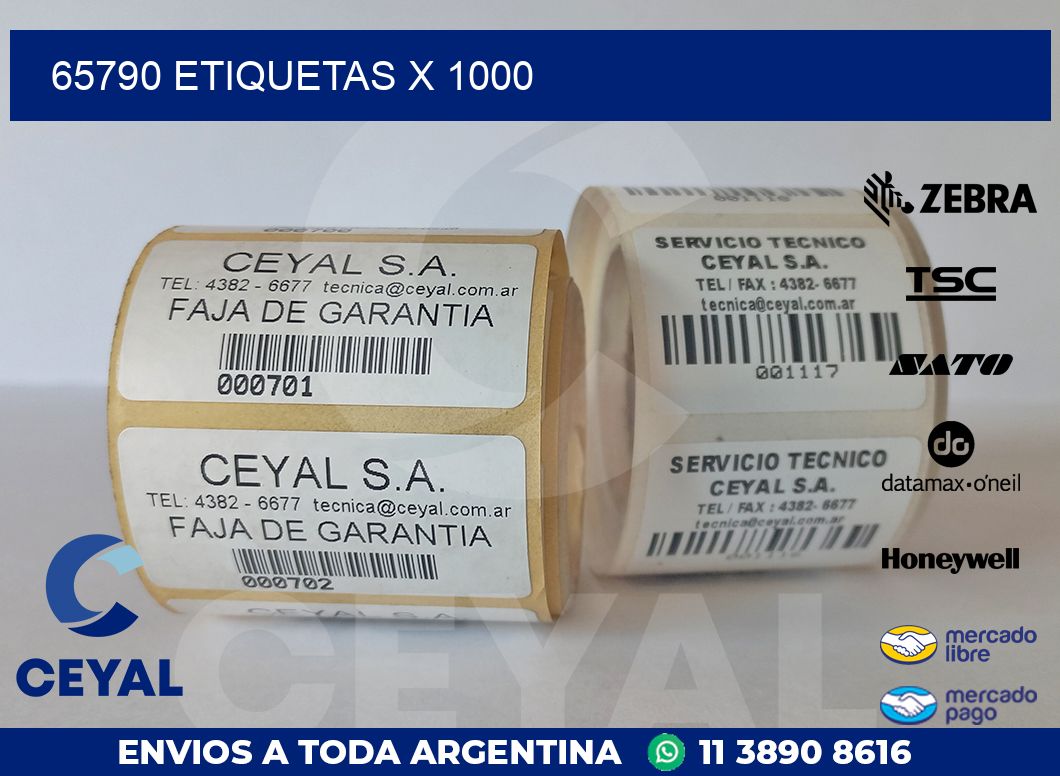 65790 ETIQUETAS X 1000