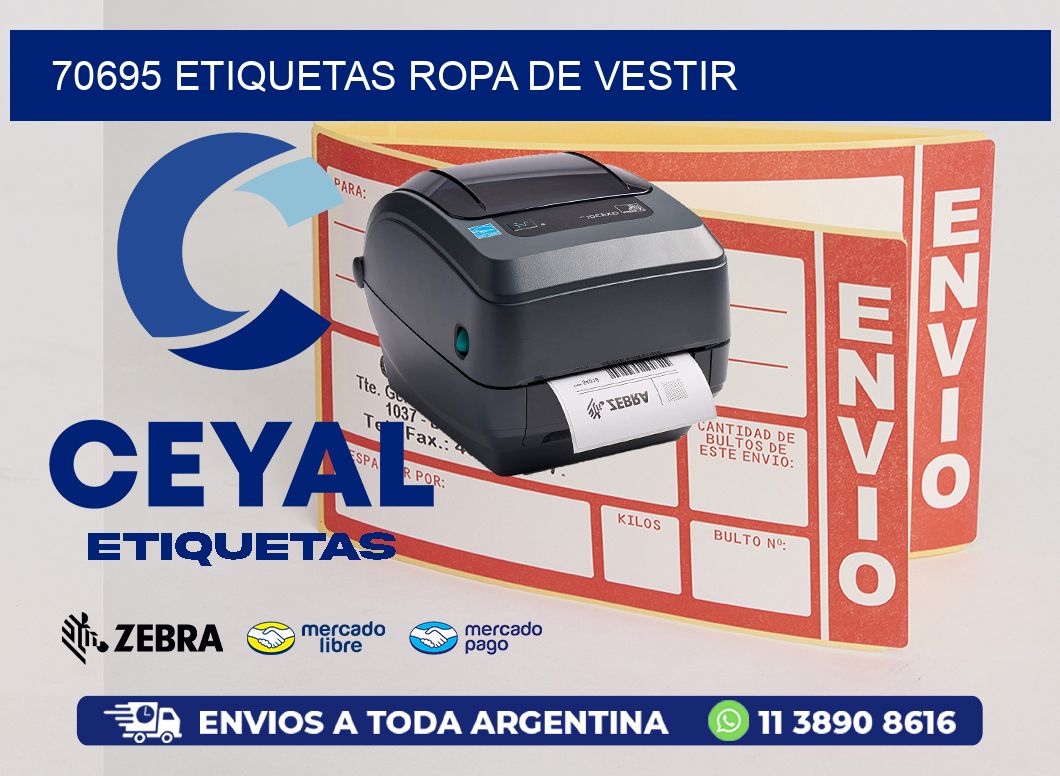 70695 etiquetas ropa de vestir