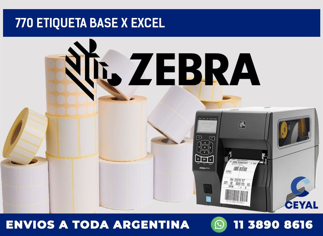 770 etiqueta base x excel