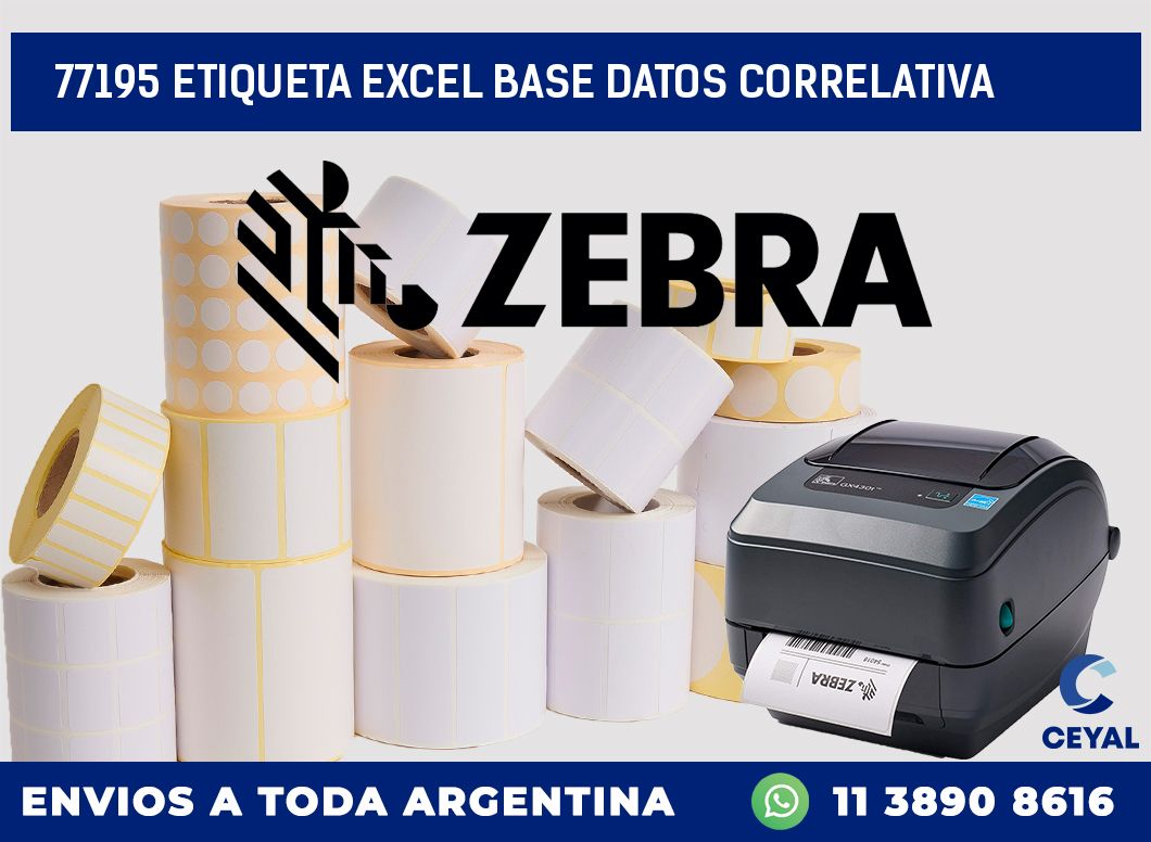 77195 etiqueta excel base datos correlativa