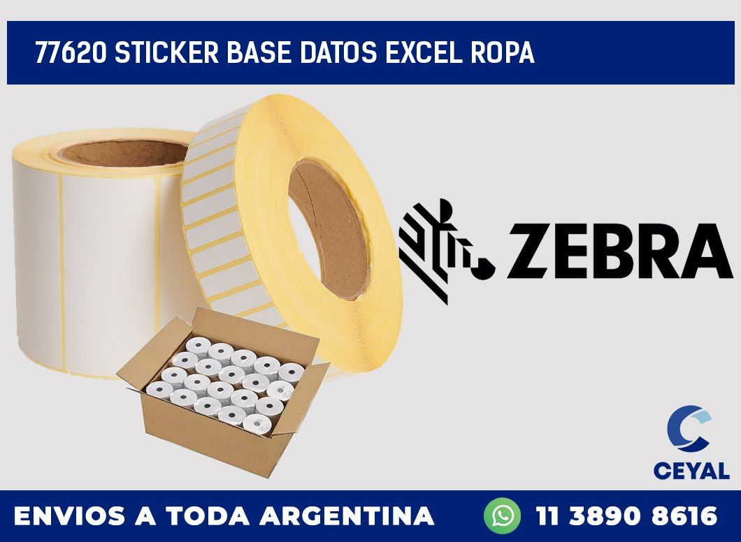 77620 sticker base datos excel ropa