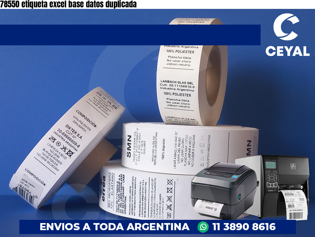 78550 etiqueta excel base datos duplicada