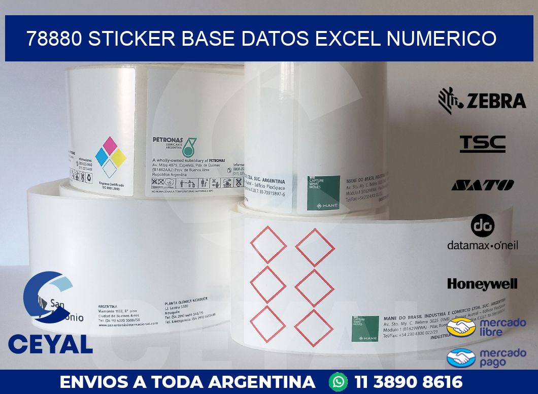 78880 sticker base datos excel numerico