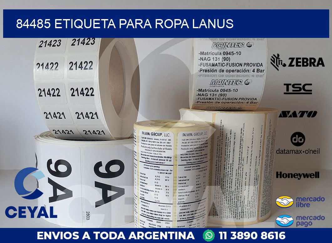 84485 ETIQUETA PARA ROPA LANUS