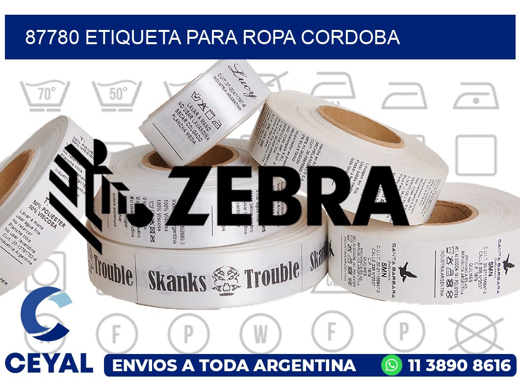 87780 ETIQUETA PARA ROPA CORDOBA
