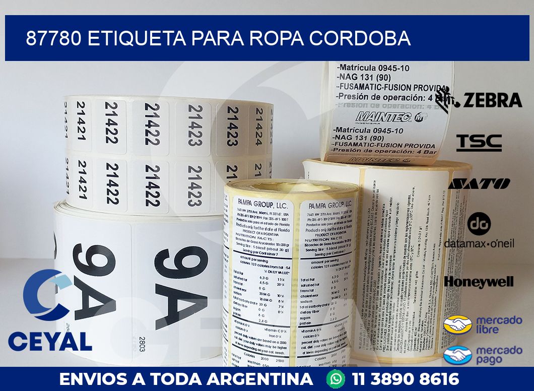 87780 ETIQUETA PARA ROPA CORDOBA