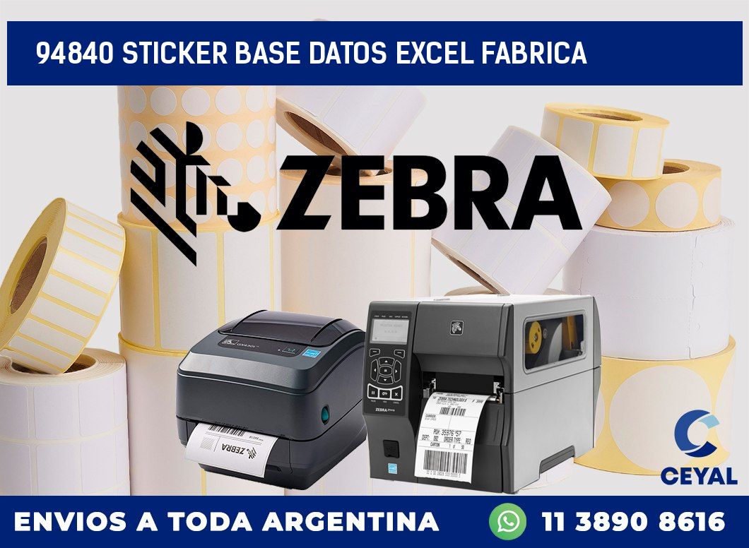94840 sticker base datos excel fabrica